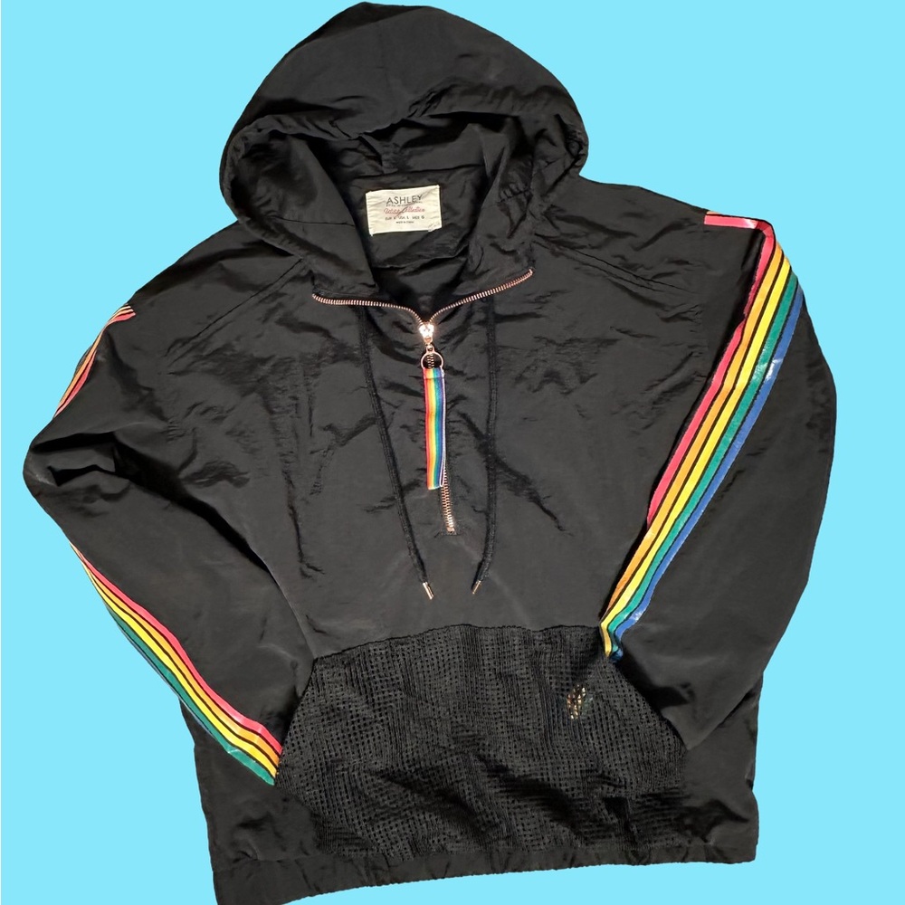 Ashley By 26 International Black Utility Jacket with Rainbow Accents - Picture 3 of 6